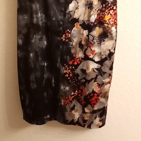 NEW DONNA RICCO NEW YORK Silk Wedding Sz 12 Floral Black-Gray Colors HMBC - Picture 3 of 12